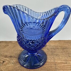 Avon Fostoria Cobalt‎ Blue Glass Creamer Pitcher w/Mount Vernon Vintage 1970s